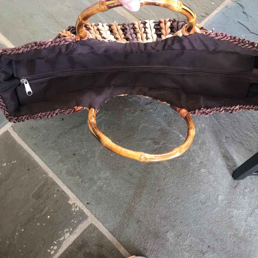 Boho Straw Rattan Tote - Picture 8 of 9